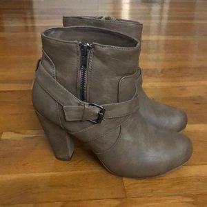 Taupe vegan leather booties